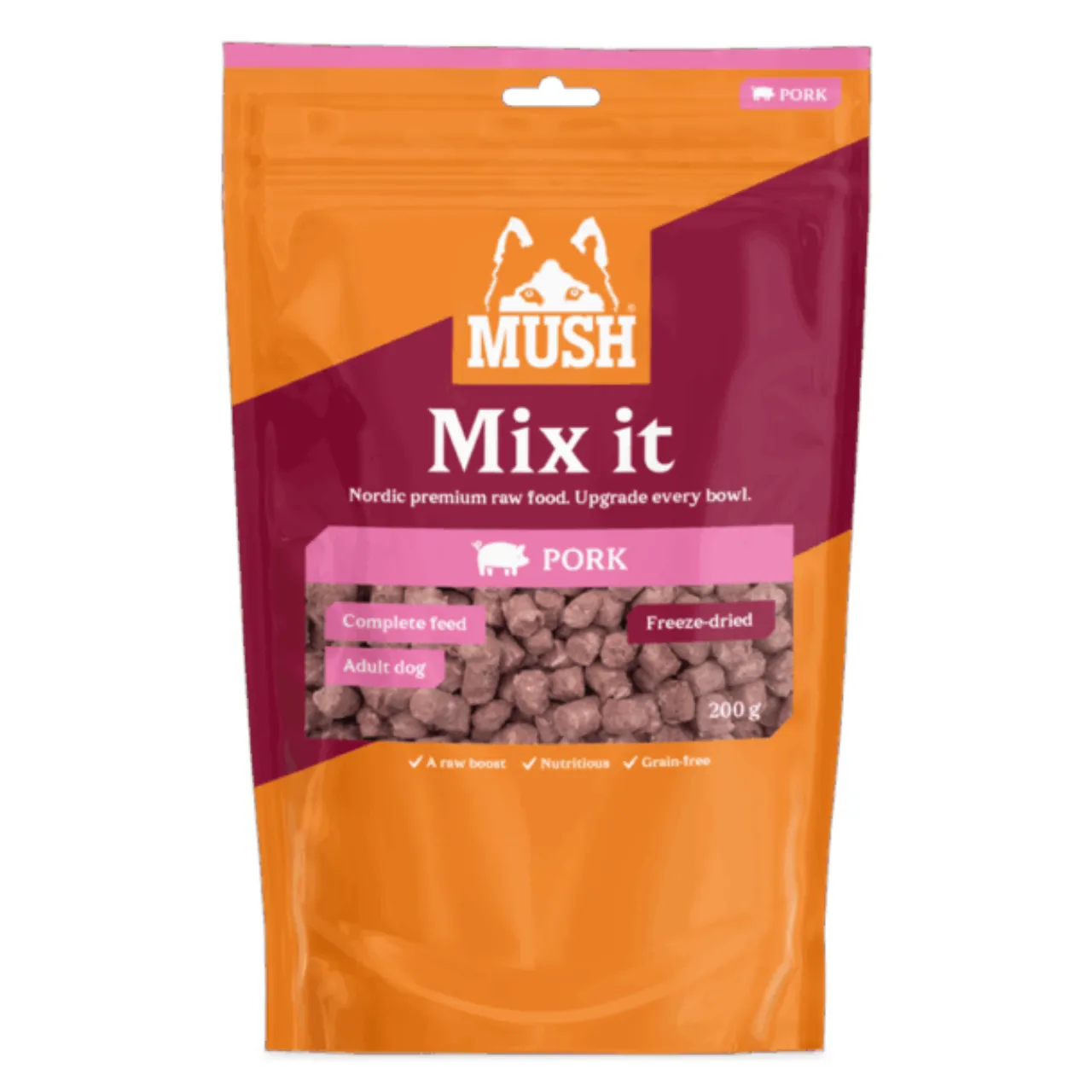 MUSH Mix it frysetørret gris supplement til hund 200 g